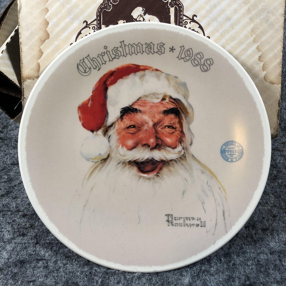 Edwin Knowles Norman Rockwell Santa Claus Christmas Plate‎ 1988 Limited Edition
